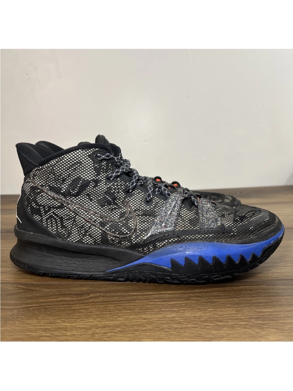 Nike Kyrie 7 “Grind” Men’s Size 12 Black Blue Basketball Shoes CQ9326-007